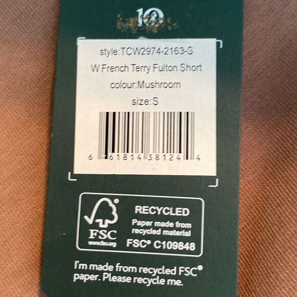 TenTree Fulton Short Mushroom Tan French Terry Knit S - Picture 8 of 11